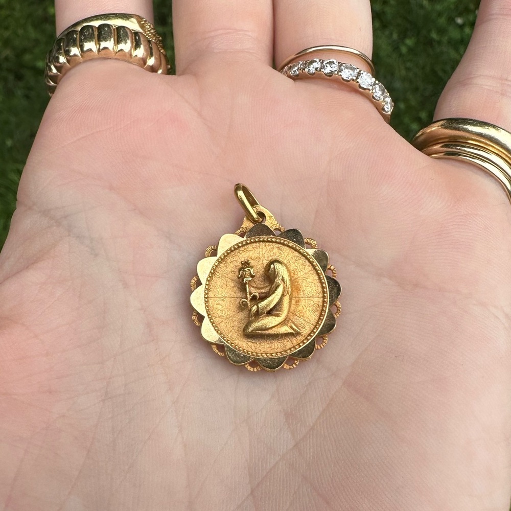18k gold A.Aguis French Virgo Medallion